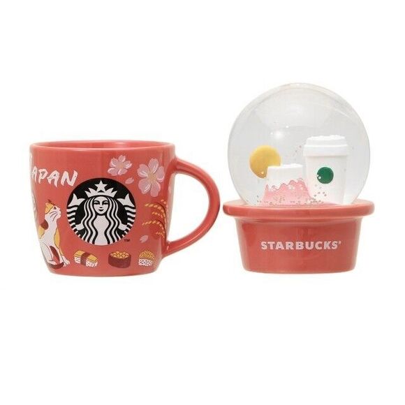 Starbucks Coffee Japan Snow Globe Mug Mt Fuji First Sunrise NEW Limited Holiday - Picture 2 of 10